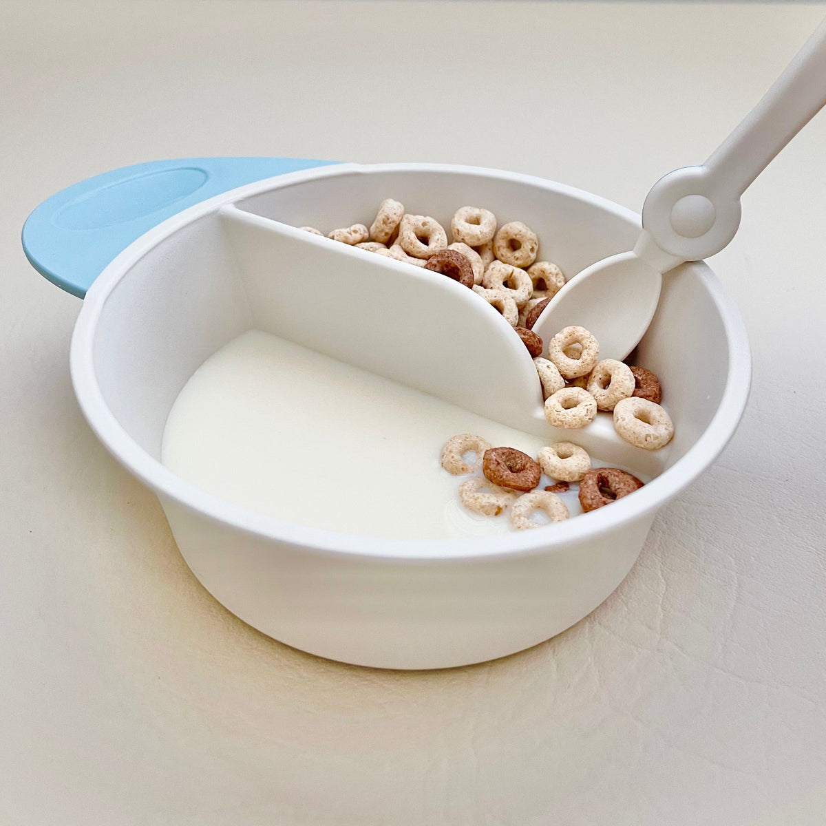 Fun Bowl Sectioned Cereal Bowl with Beige Handle
