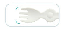 Load image into Gallery viewer, Rounded edges of baby fork are gentle on baby's gums. This is a baby safe utensil.
