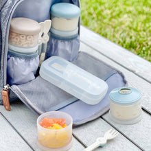 Load image into Gallery viewer, Formula Containers and Food Pots are in diaper bag.

