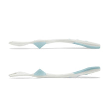 Load image into Gallery viewer, Baby fork is ergonomically designed not touching a surface when placed on the table.
