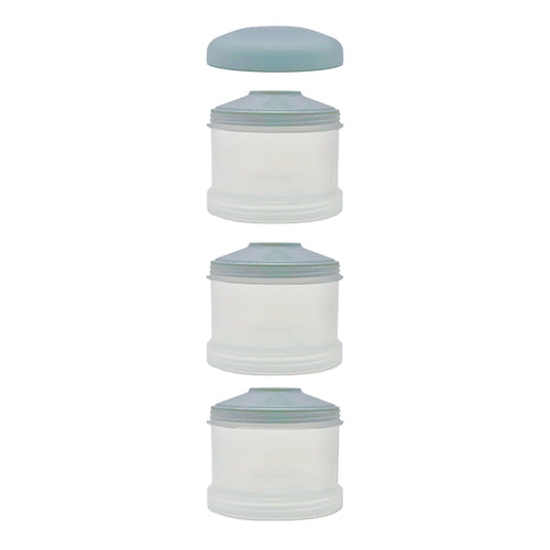 Blue top cover and individual spouts of formula containers